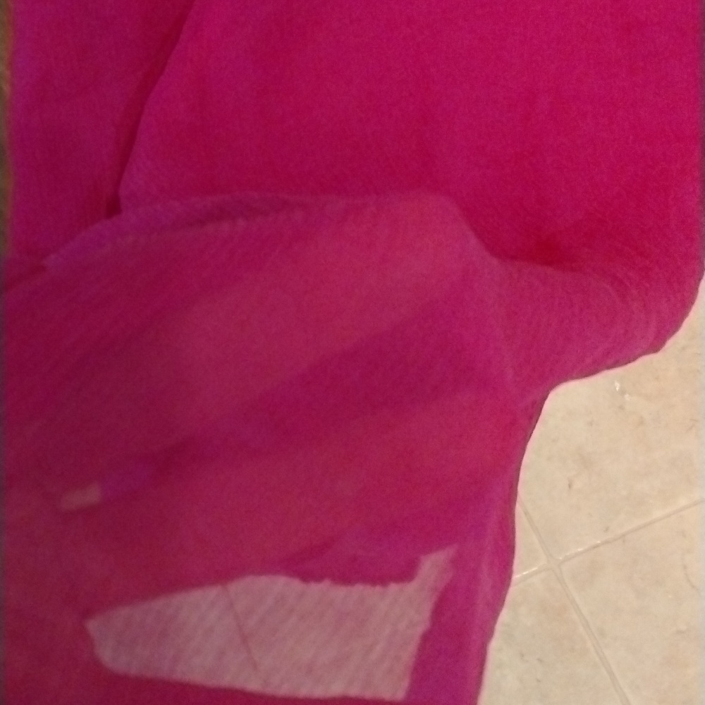 NWT J. Crew 100 % silk Chiffon Magenta Sleeveless Empire Waist Dress Size 8 - Picture 11 of 14